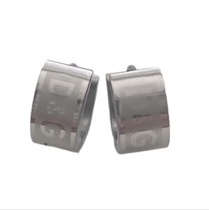 Dolce & Gabanna Hinged Snap Back Steel Earrings